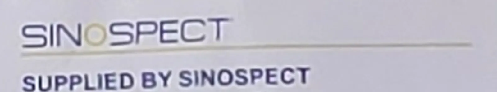 Marque Sinospect et mention SUPPLIED BY SINOSPECT sur une étiquette de panneaux