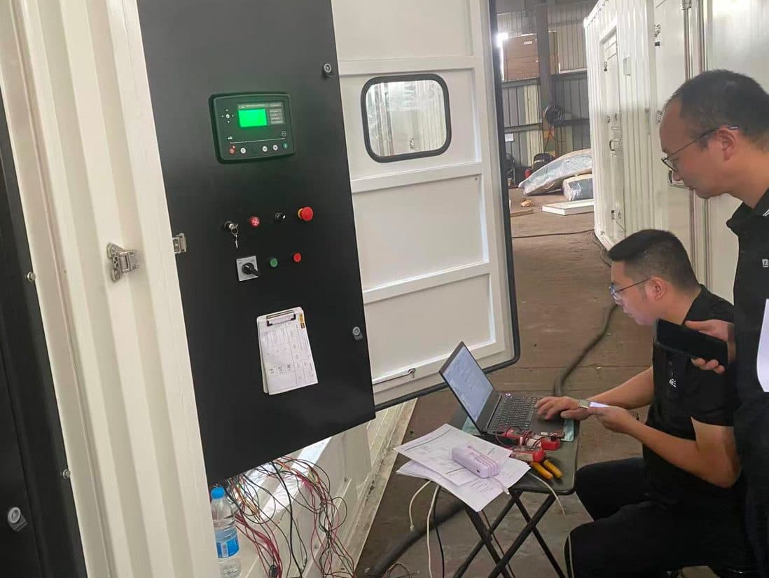 Control panel testing during factory visit, Sinospect quality assurance