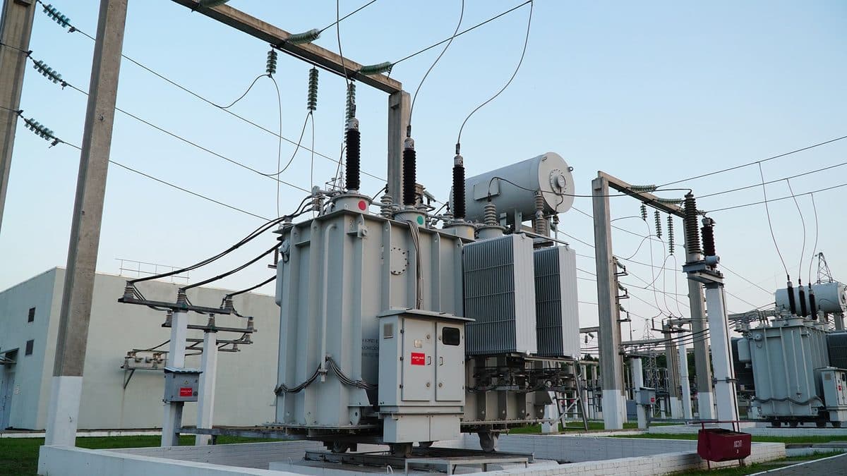 Medium-voltage power equipment at an electrical substation