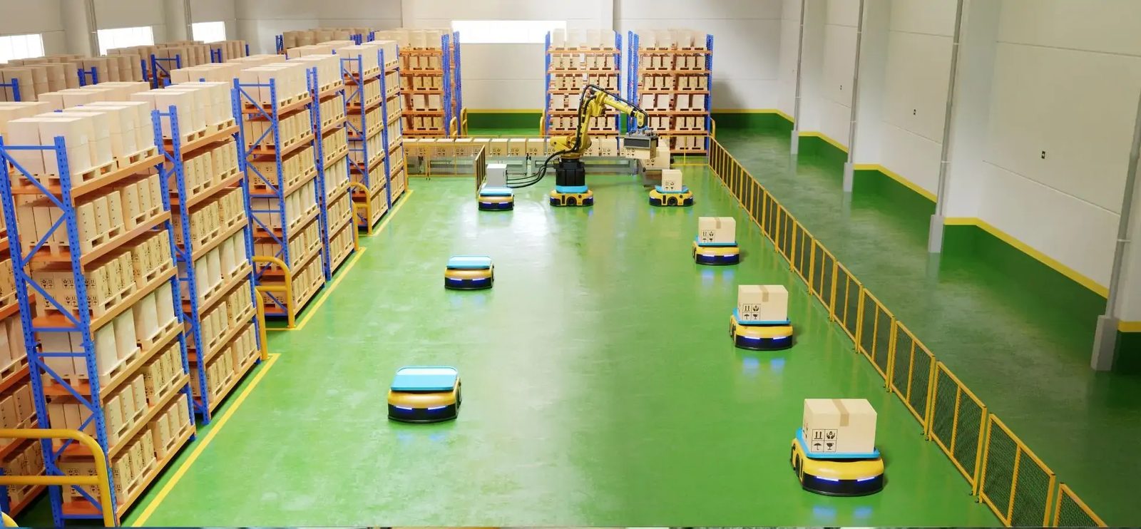 Automated warehouse with robotic logistics systems in China